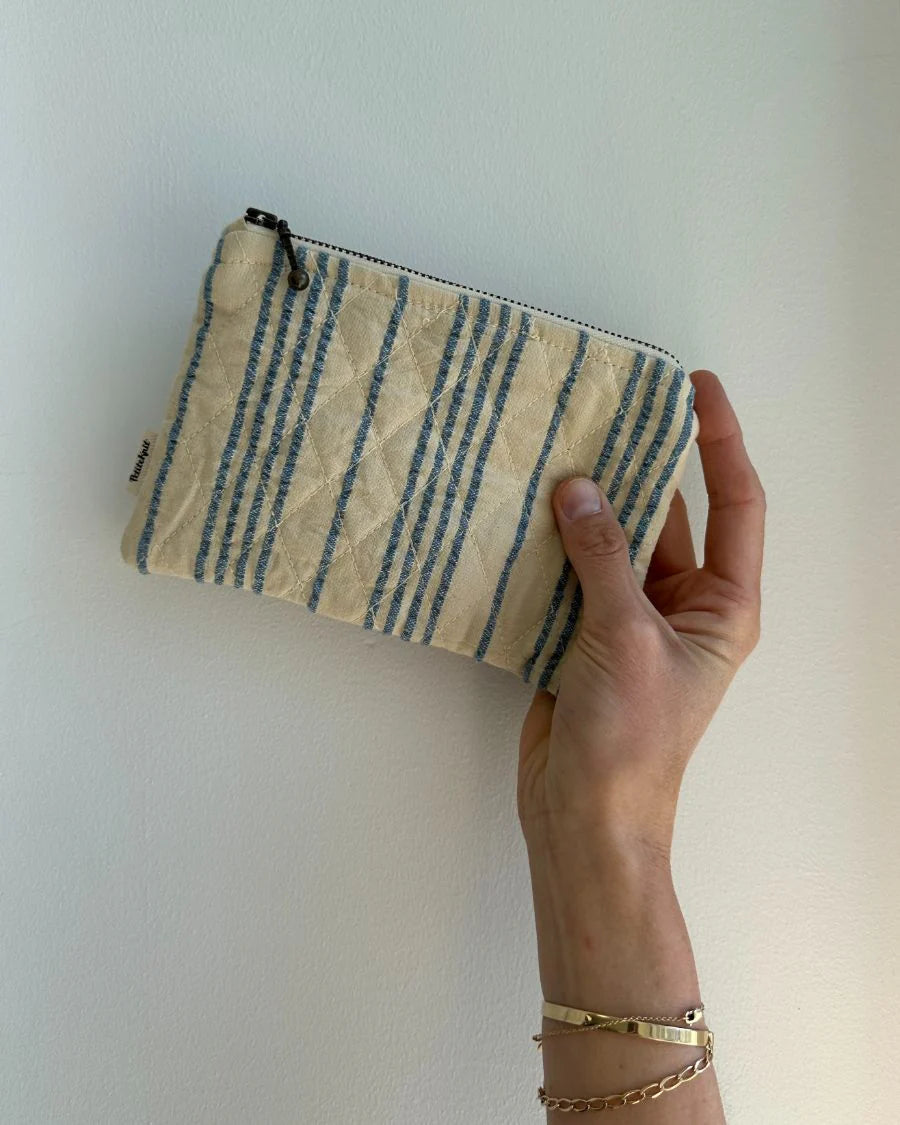 Knitter's Tool Purse - striped seersucker